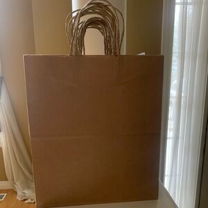 16 Large Plain Natural Brown Paper Bags with Handles